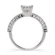 Lavinia Emerald Cut Side Stone 4 Prong Engagement Ring Setting - Nivetta